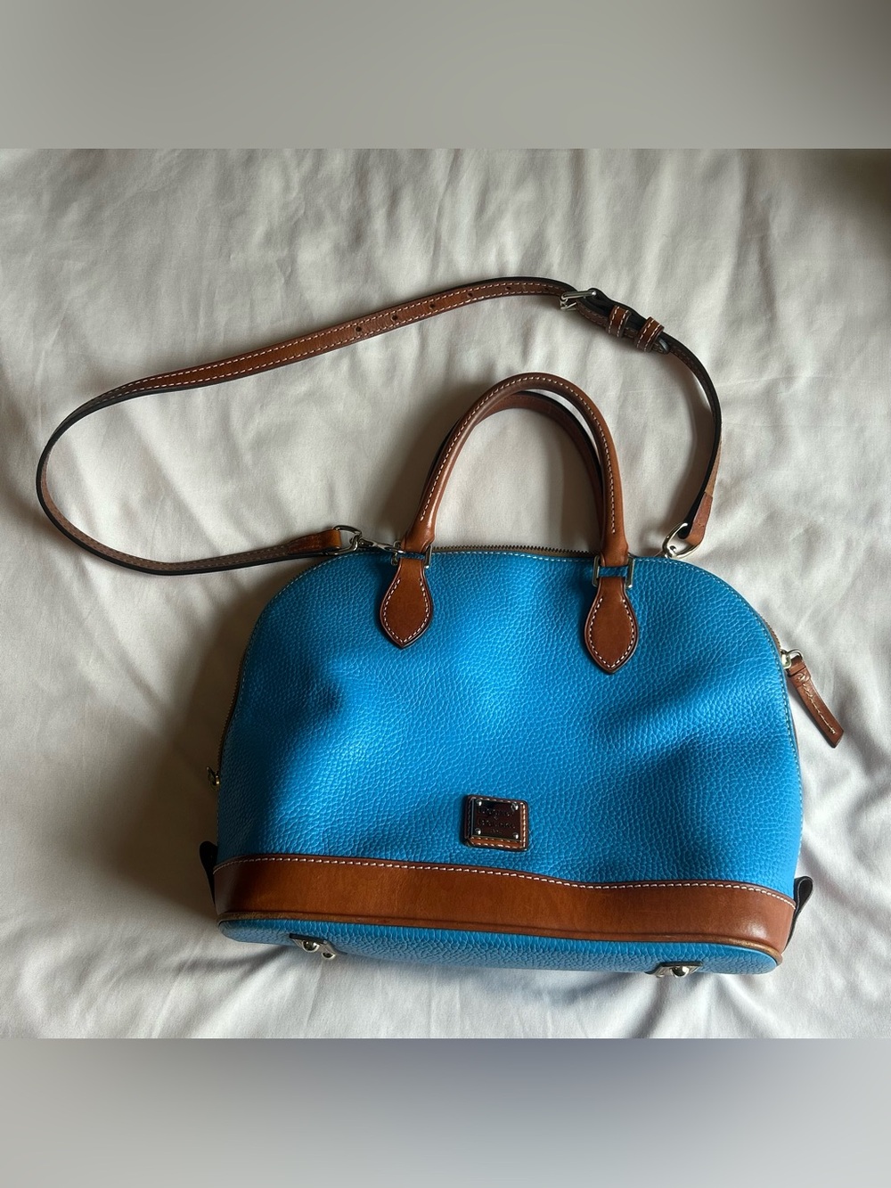 Dooney & Bourke Pebble Grain Zip Zip Satchel – Sky Blue